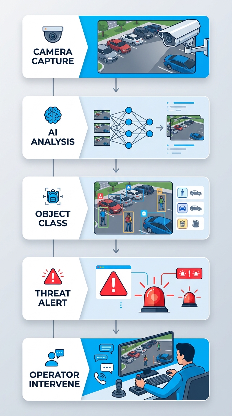 Real-time AI threat detection in remote video monitoring